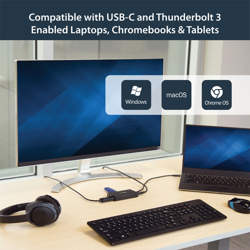 StarTech.com USB-C Multiport Adapter - USB-C Travel Docking Station with 4K HDMI - 60W Power Delivery Pass-Through, GbE, 2pt USB-A 3.0 Hub - Portable Mini USB Type-C Dock for Laptop
