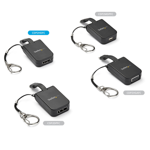 StarTech.com Compact USB C to HDMI Adapter - 4K 30Hz USB Type-C to HDMI Video Display Converter with Keychain Ring - USB-C DP Alt Mode to HDMI Monitor Dongle - Thunderbolt 3 Compatible