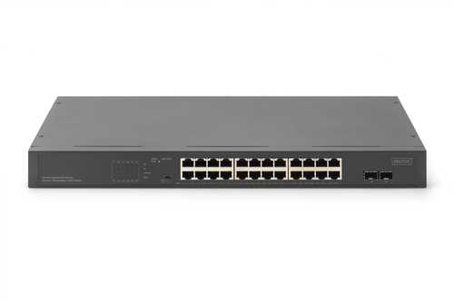 Digitus 24-Port Gigabit Netzwerkswitch, 19 Zoll, unmanaged,2 Uplink Ports, SFP