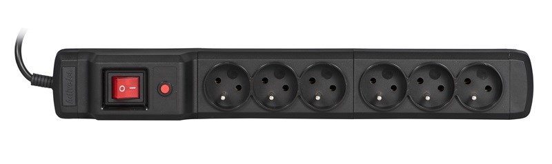 Activejet COMBO 6GN 3M black power strip with cord