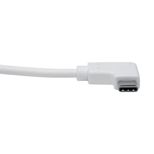 Tripp Lite U436-06N-GBW-RA USB-C to Gigabit Network Adapter with Right Angle USB-C, Thunderbolt 3 Compatibility - White