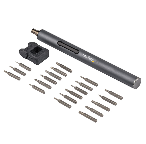 StarTech.com 20-Bit Electric Precision Screwdriver Set - Portable/Mini Battery Powered Bit Driver Kit for Electronic, Laptop, Computer, Tablet & Phone Repairs - Magnetic - Cordless
