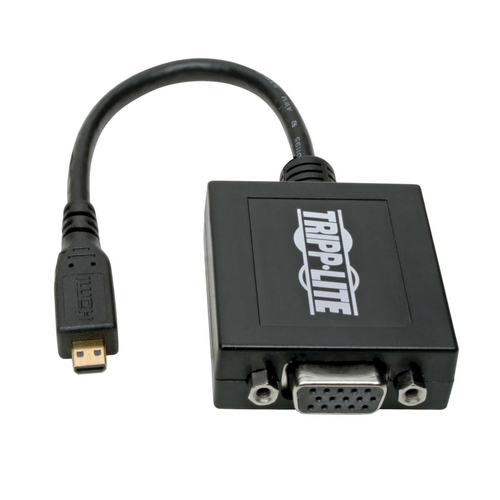 Tripp Lite P131-06N-MICROA Micro HDMI to VGA Adapter Video Converter with Audio for Smartphones/Tablets/Ultrabooks, (M/F), 6-in. (15.24 cm)