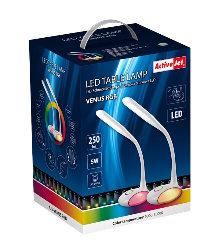 Activejet LED desk lamp VENUS with RGB base