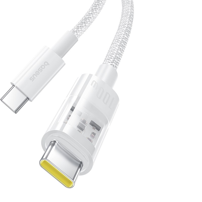 Baseus Gem USB C to USB C fast charging cable 1 m 100 W White