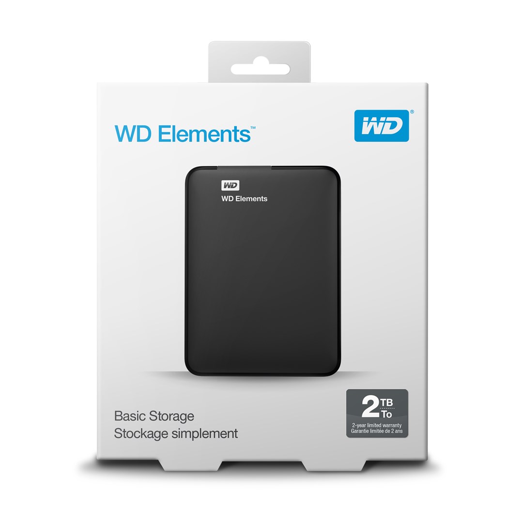 Western Digital Elements Portable external hard drive 2 TB 5400 RPM 2.5" Micro-USB B 3.2 Gen 1 (3.1 Gen 1) Black