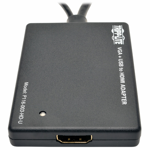 Tripp Lite P116-003-HD-U VGA to HDMI Active Adapter Cable with Audio and USB Power (M/F), 1080p, 6 in. (15.2 cm)