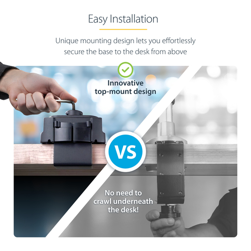 StarTech.com Desk Mount Monitor Arm with 2x USB 3.0 Ports, Full Motion Single Monitor Mount, up to 34" (17.6lb/8kg) VESA Display, Clamp/Grommet Mount, Mechanical Spring