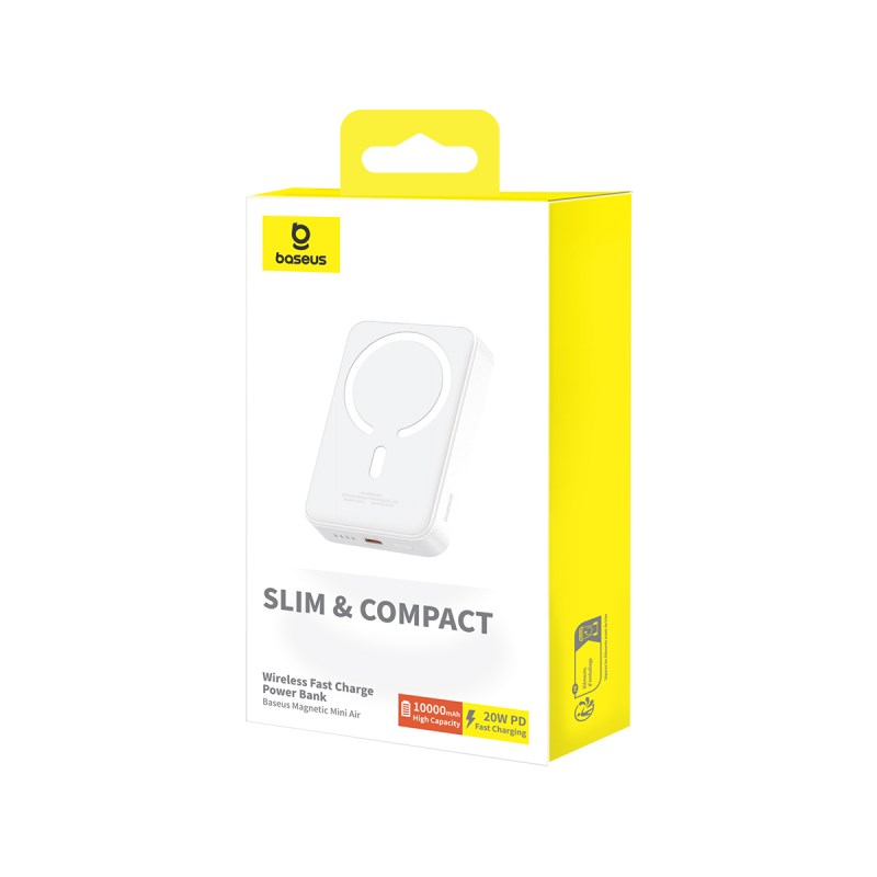 Baseus P10059001223-00 Lithium polymer (LiPo) power bank 10000 mAh Wireless charging White