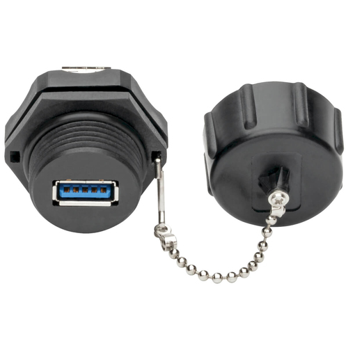 Tripp Lite USB 3.0 Coupler, SuperSpeed, 3.0/3.1, Industrial - USB-A F/F, Shielded, IP67, Dust Cap