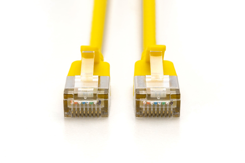 Digitus CAT 6A F-FTP Slim patch cable, 0.3m, yellow