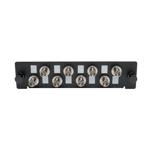 Tripp Lite N492-08S-ST High-Density Fiber Adapter Panel (MMF/SMF), 8 ST Simplex Connectors, Black