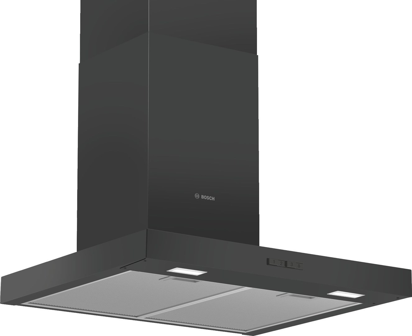 Bosch Serie 2 DWB66BC60 cooker hood Wall-mounted Black 621 m³/h