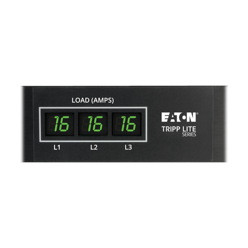 Tripp Lite PDU3XMV6G20 11.5kW 3-Phase Local Metered PDU, 208-240V (36 C13 & 9 C19), IEC-309 16/20A Red, 360-415V Input, 6 ft. (1.83 m) Cord, 0U Vertical