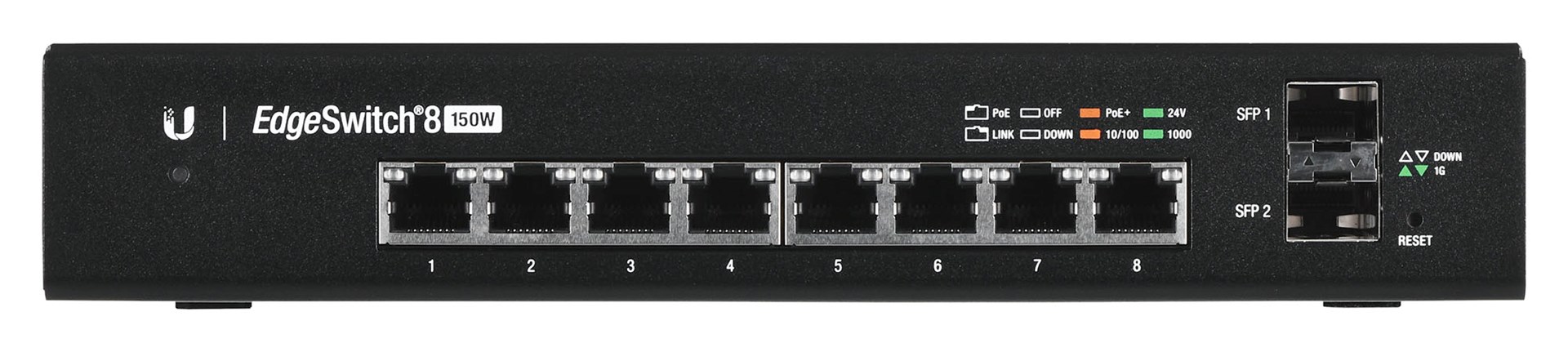 Ubiquiti EdgeSwitch 8 Managed Gigabit Ethernet (10/100/1000) Power over Ethernet (PoE) Black