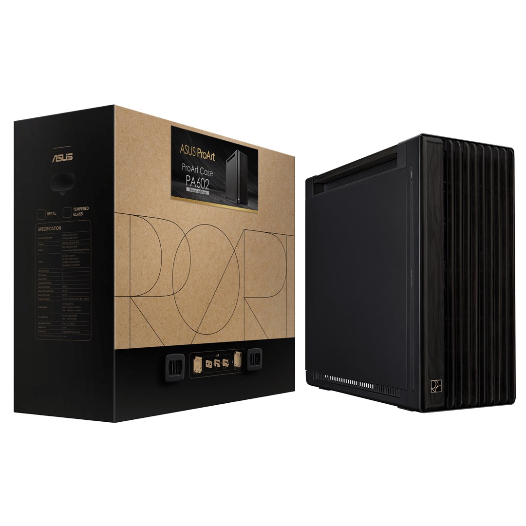 ASUS ProArt PA602 Wood Edition – Metal Panel Midi Tower Black
