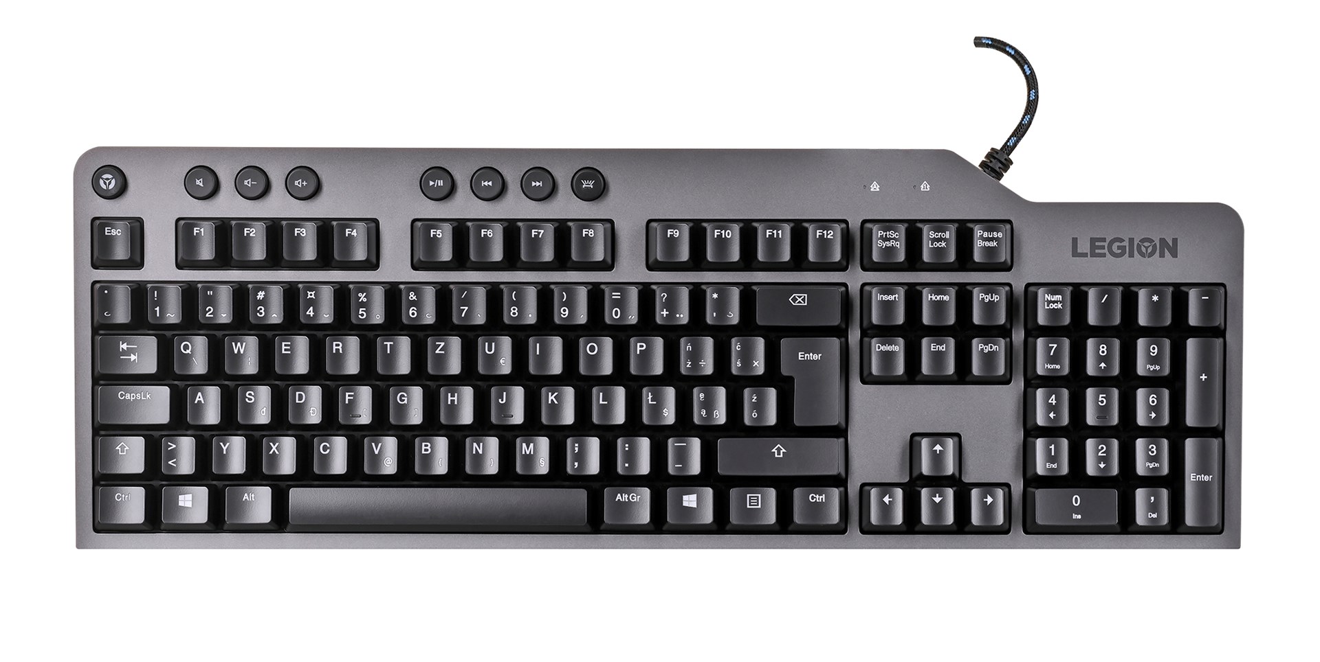 Lenovo Legion K500 keyboard USB QWERTZ Black, Grey