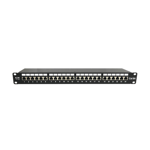 Tripp Lite N252-024-6A-SH 24-Port Cat6a Shielded Patch Panel - 10 Gbps, STP, 110 Punch Down, RJ45, 1U, TAA