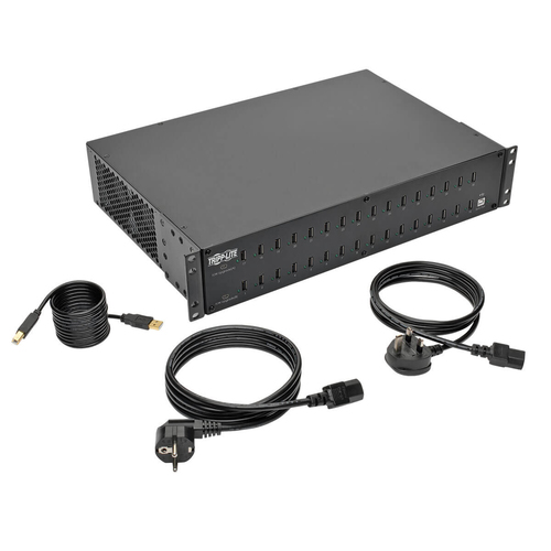 Tripp Lite U280-032-RMINT 32-Port USB Charging Station with Syncing, 230V, 5V 80A (400W) USB Charger Output, 2U Rack-Mount