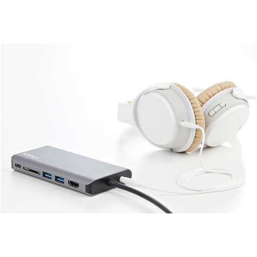 StarTech.com USB C Multiport Adapter - USB-C Mini Travel Dock w/ 4K HDMI or 1080p VGA - 3x USB 3.0 Hub, SD, GbE, Audio, 100W PD Pass-Through - Portable Docking Station for Laptop/Tablet