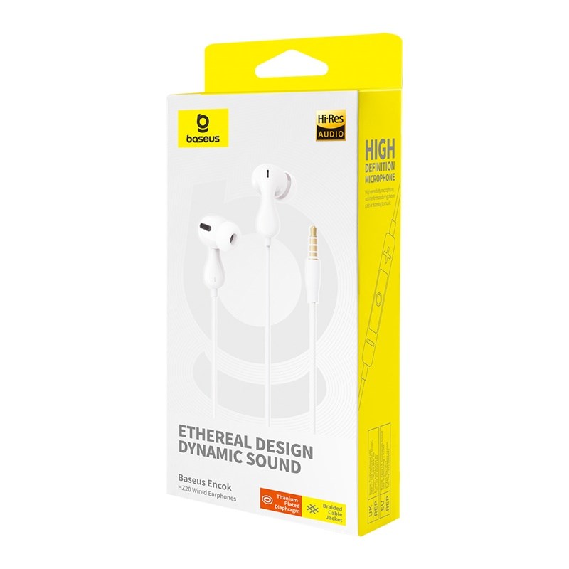 Baseus Encok HZ20 Headset Wired In-ear Calls/Music White