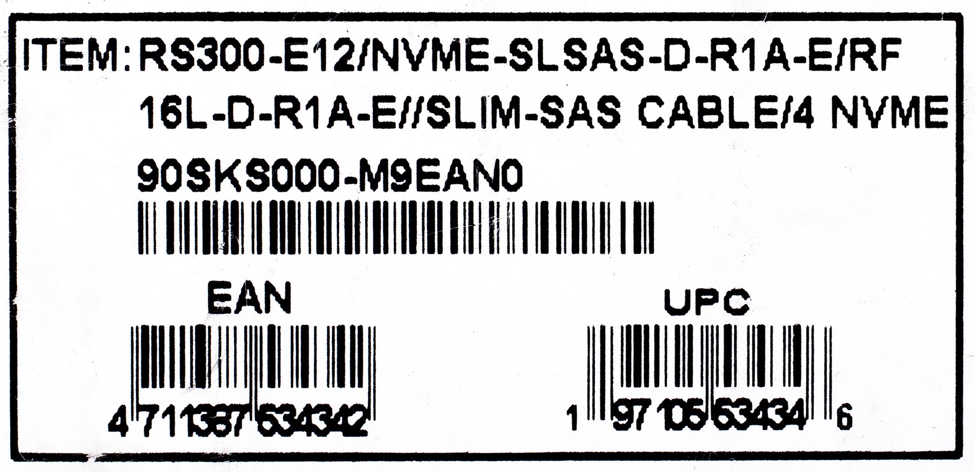 Asus RS300-E12 NVMe-SLSAS-D-R1A-E platform cables