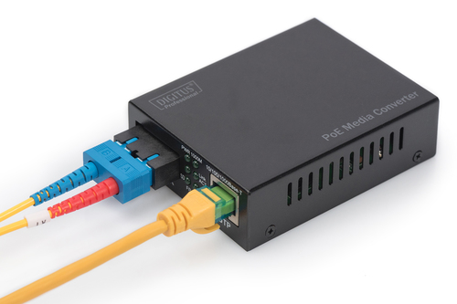 Digitus Gigabit PoE media converter, RJ45 / SC, SM, PSE