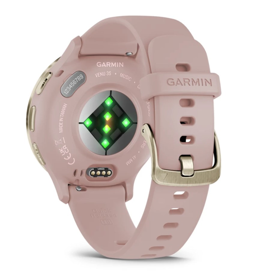 Garmin Venu 3S 3.05 cm (1.2") AMOLED 41 mm Digital 390 x 390 pixels Touchscreen Gold, Rose Wi-Fi GPS (satellite)