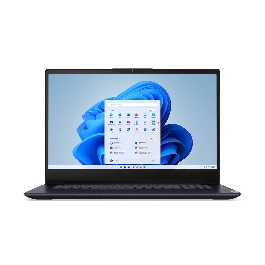 Lenovo IdeaPad 3 17IAU7 Intel® Core™ i5 i5-1235U Laptop 43.9 cm (17.3") Full HD 8 GB DDR4-SDRAM 512 GB SSD Wi-Fi 6 (802.11ax) Windows 11 Home Blue
