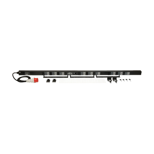 Tripp Lite PDU3XMV6G20 11.5kW 3-Phase Local Metered PDU, 208-240V (36 C13 & 9 C19), IEC-309 16/20A Red, 360-415V Input, 6 ft. (1.83 m) Cord, 0U Vertical