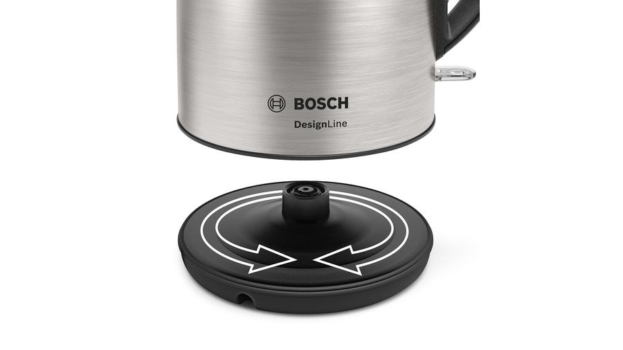 Bosch TWK3P420 electric kettle 1.7 L 2400 W Black, Stainless steel