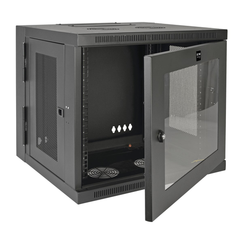 Tripp Lite SRW10USG SmartRack 10U Low-Profile Switch-Depth Wall-Mount Small Rack Enclosure, Clear Acrylic Window, Hinged Back