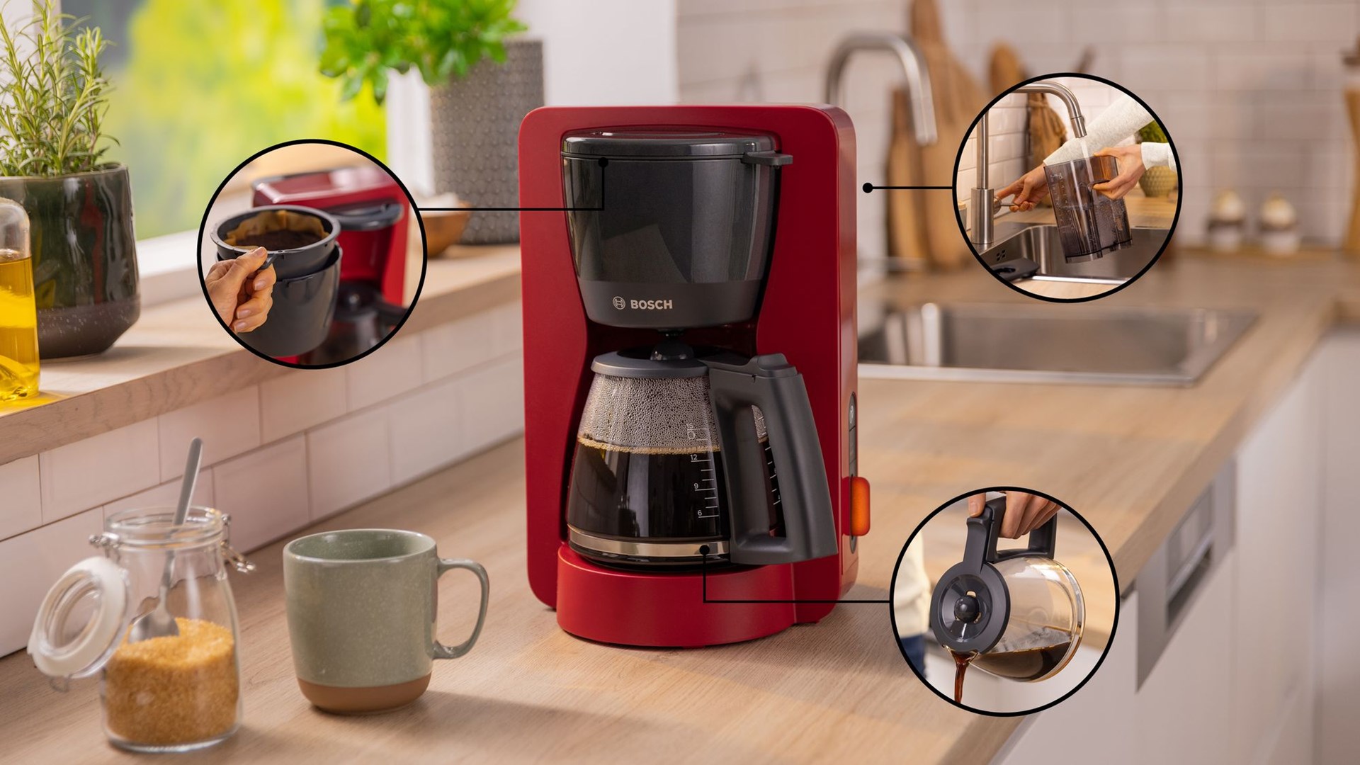 Bosch TKA3M134 coffee maker Manual Drip coffee maker 1.4 L