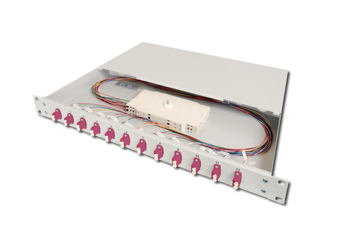 Digitus Fiber Optic Sliding Splice Box, 1U, Equipped, LC, OM4