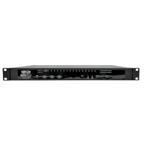 Tripp Lite B064-016-02-IPG NetDirector 16-Port Cat5 KVM over IP Switch - Virtual Media, 2 Remote + 1 Local User, 1U Rack-Mount, TAA
