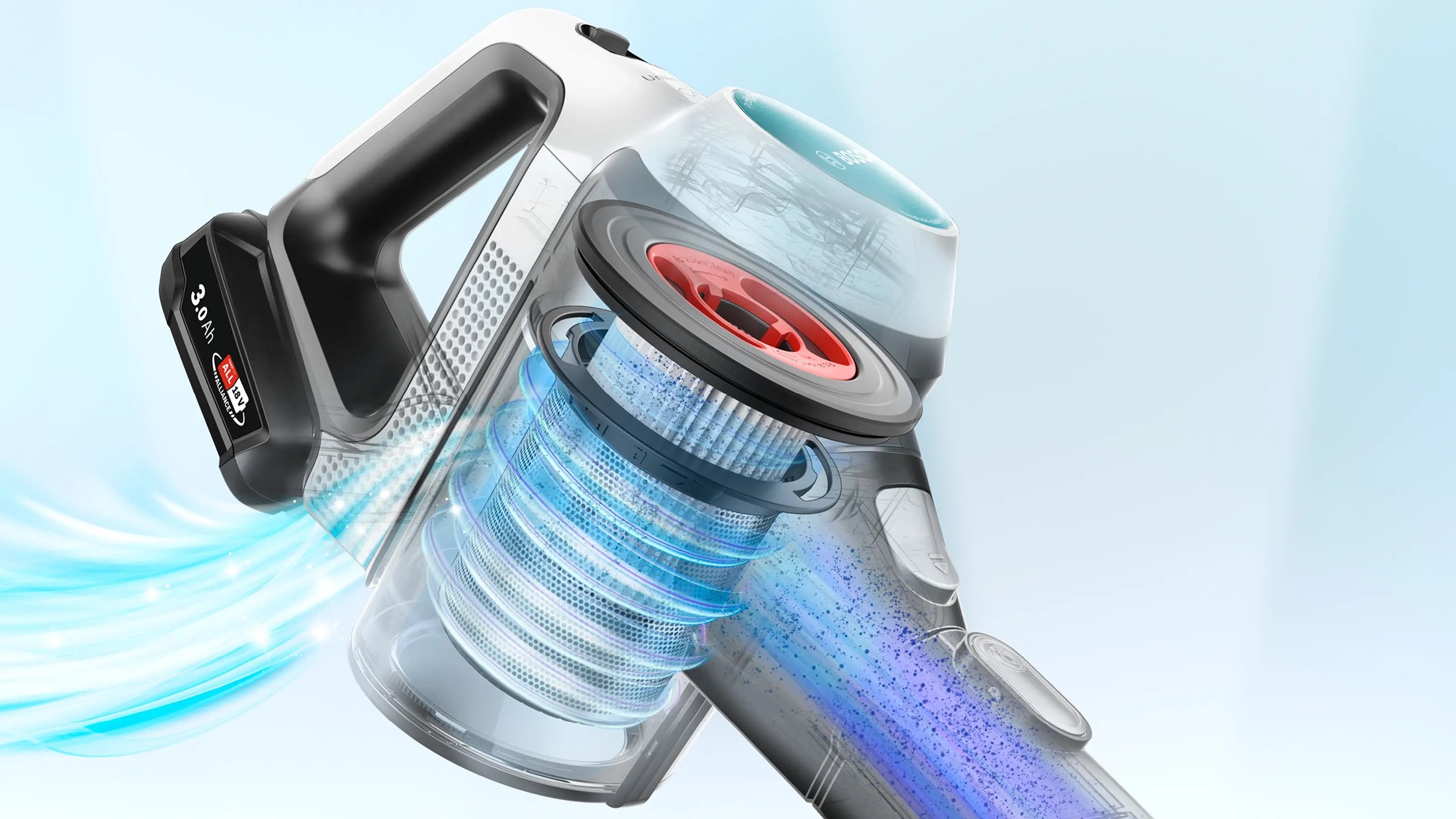 Bosch BCS71HYG4 stick vacuum/electric broom Battery Dry&wet HEPA Bagless 0.3 L 23.5 W Black, White 3 Ah