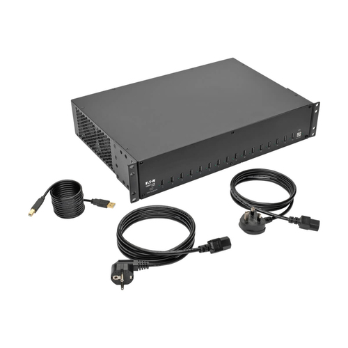 Tripp Lite U280-016-RMINT 16-Port USB Charging Station with Syncing, 230V, 5V 40A (200W) USB Charger Output, 2U Rack-Mount