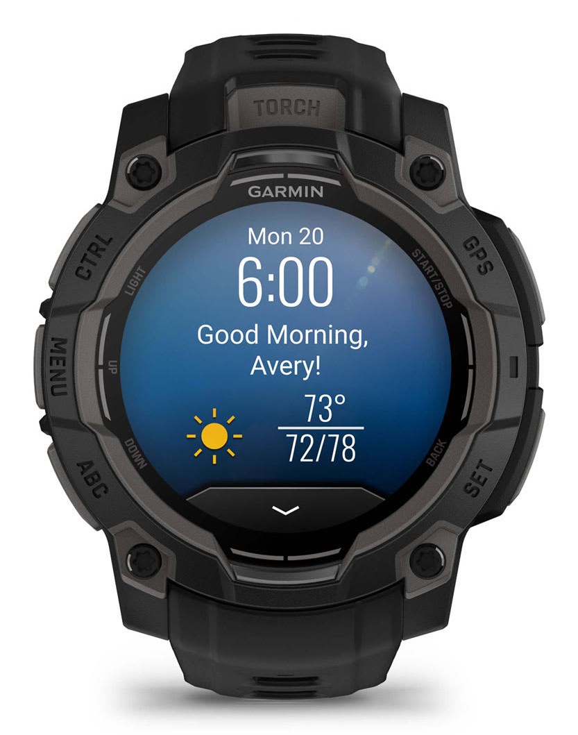 Garmin Instinct 3 AMOLED 3.05 cm (1.2") 45 mm Digital 390 x 390 pixels Touchscreen Black GPS (satellite)