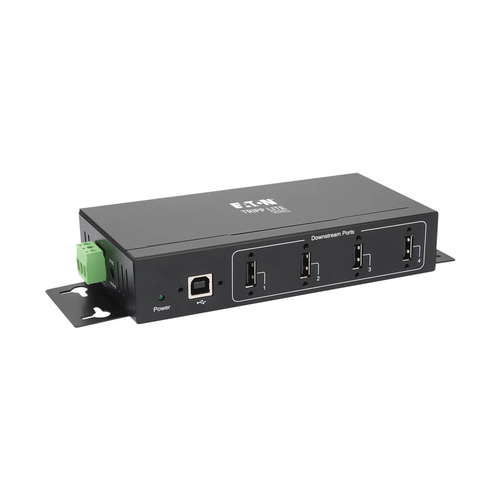 Tripp Lite U223-004-IND-1 4-Port Industrial-Grade USB 2.0 Hub - 15 kV ESD Immunity, Metal Housing, Wall/DIN Mountable