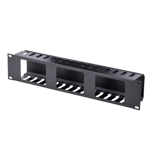 StarTech.com 2U Horizontal Finger Duct Rack Cable Management Panel with Cover