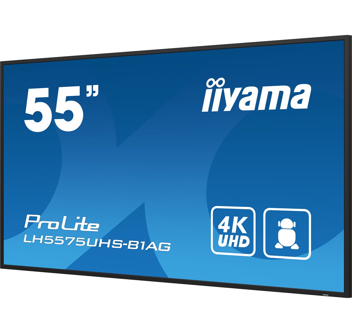 iiyama 55" 4K UHD Professional Digital Signage 24/7 display featuring Android OS, FailOver and Intel® SDM slot