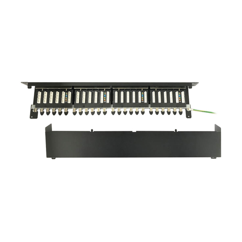 Tripp Lite N252-024-6A-SH 24-Port Cat6a Shielded Patch Panel - 10 Gbps, STP, 110 Punch Down, RJ45, 1U, TAA