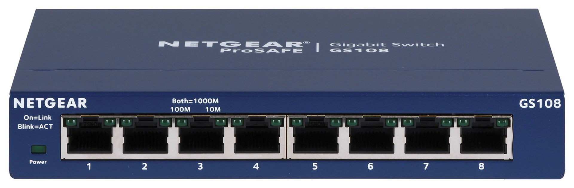 NETGEAR GS108GE network switch Unmanaged Gigabit Ethernet (10/100/1000) Blue