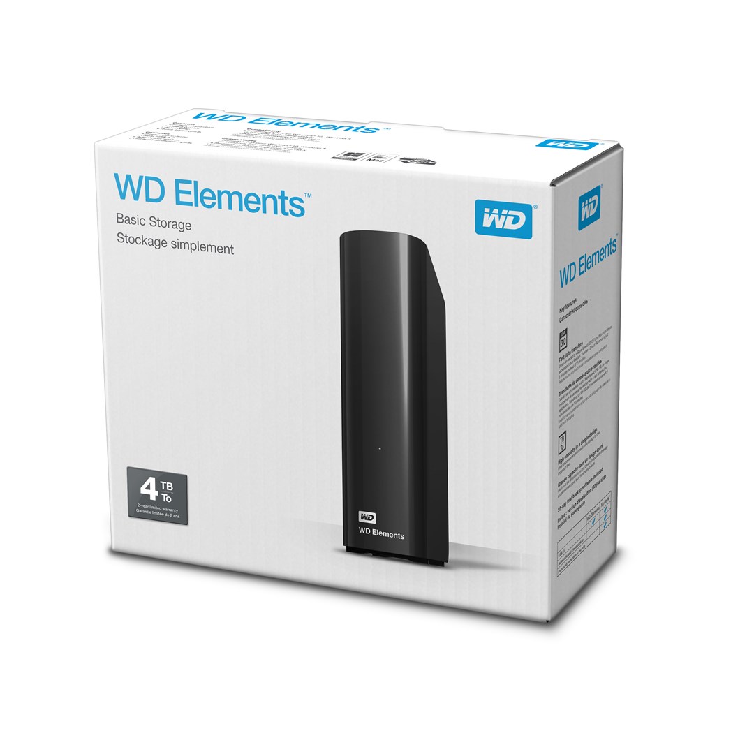 Western Digital WD Elements Desktop external hard drive 4 TB Micro-USB B 3.2 Gen 1 (3.1 Gen 1) Black