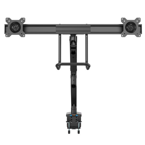 StarTech.com Desk Mount Dual Monitor Arm with USB & Audio - Slim Full Motion Adjustable Dual Monitor VESA Mount for up to 32" Displays - Ergonomic Articulating - C-Clamp/Grommet