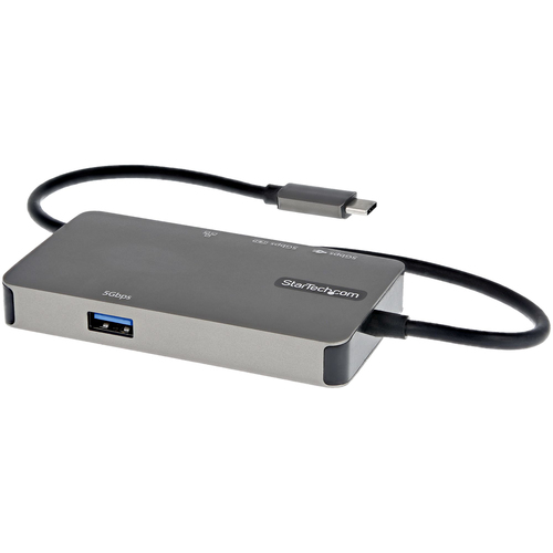 StarTech.com USB-C Multiport Adapter - USB-C to 4K 30Hz HDMI or 1080p VGA - USB Type-C Mini Dock w/ 100W Power Delivery Passthrough, 3-Port USB Hub 5Gbps, GbE - 12" (30cm) Attached Cable