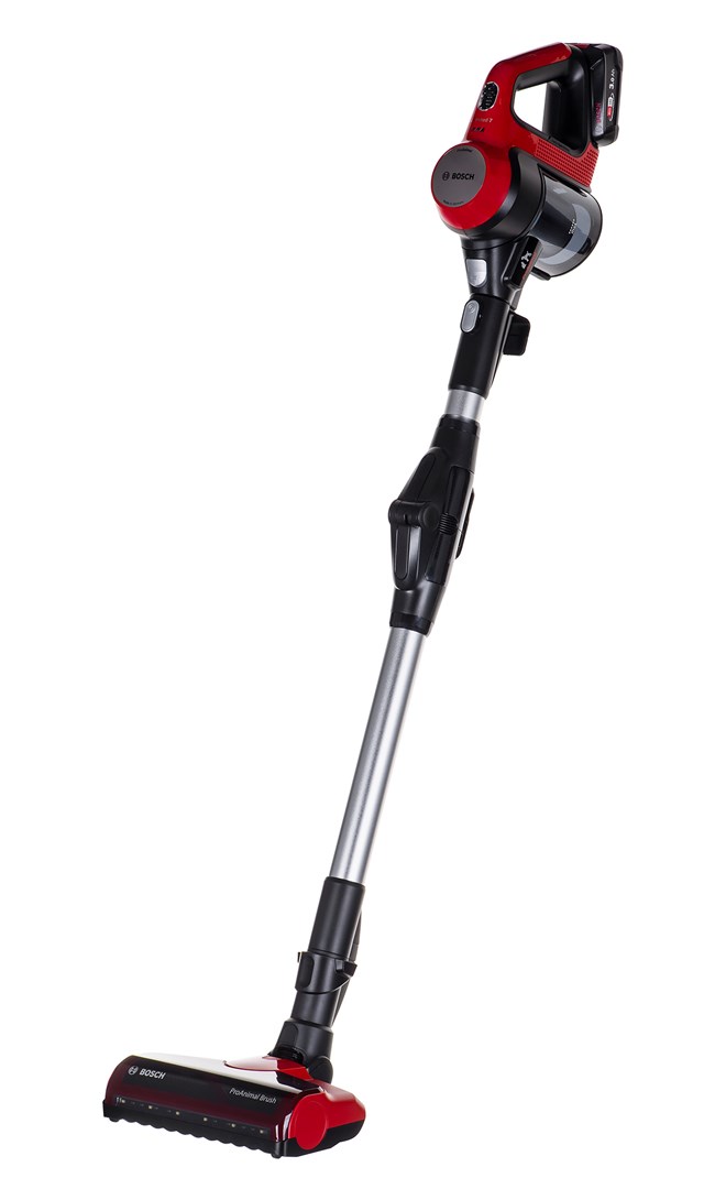 Bosch BBS711ANM stick vacuum/electric broom Battery Dry Bagless 0.3 L Black, Red, Stainless steel