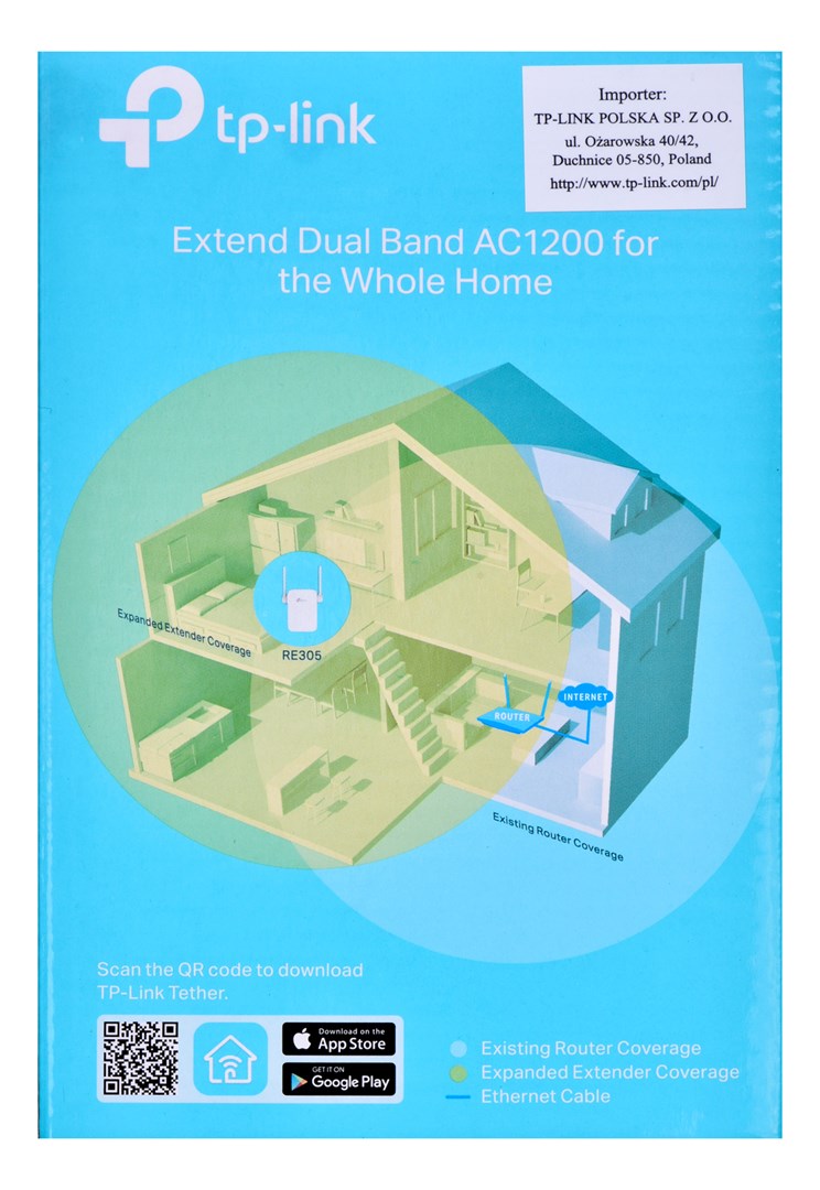 TP-Link AC1200 Mesh Wi-Fi Range Extender, White