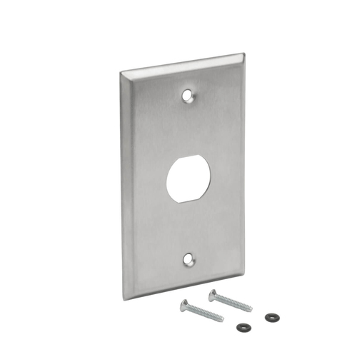 Tripp Lite N206-FP01-IND 1-Port Single Gang Faceplate, Stainless Steel, Industrial Grade, IP44, TAA