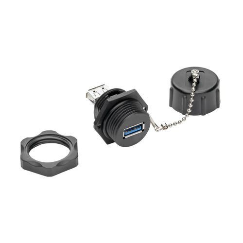 Tripp Lite USB 3.0 Coupler, SuperSpeed, 3.0/3.1, Industrial - USB-A F/F, Shielded, IP67, Dust Cap